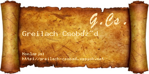 Greilach Csobád névjegykártya